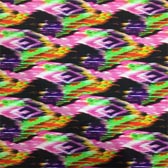 Nyomott mintás anyag - GREEN / LILAC 15